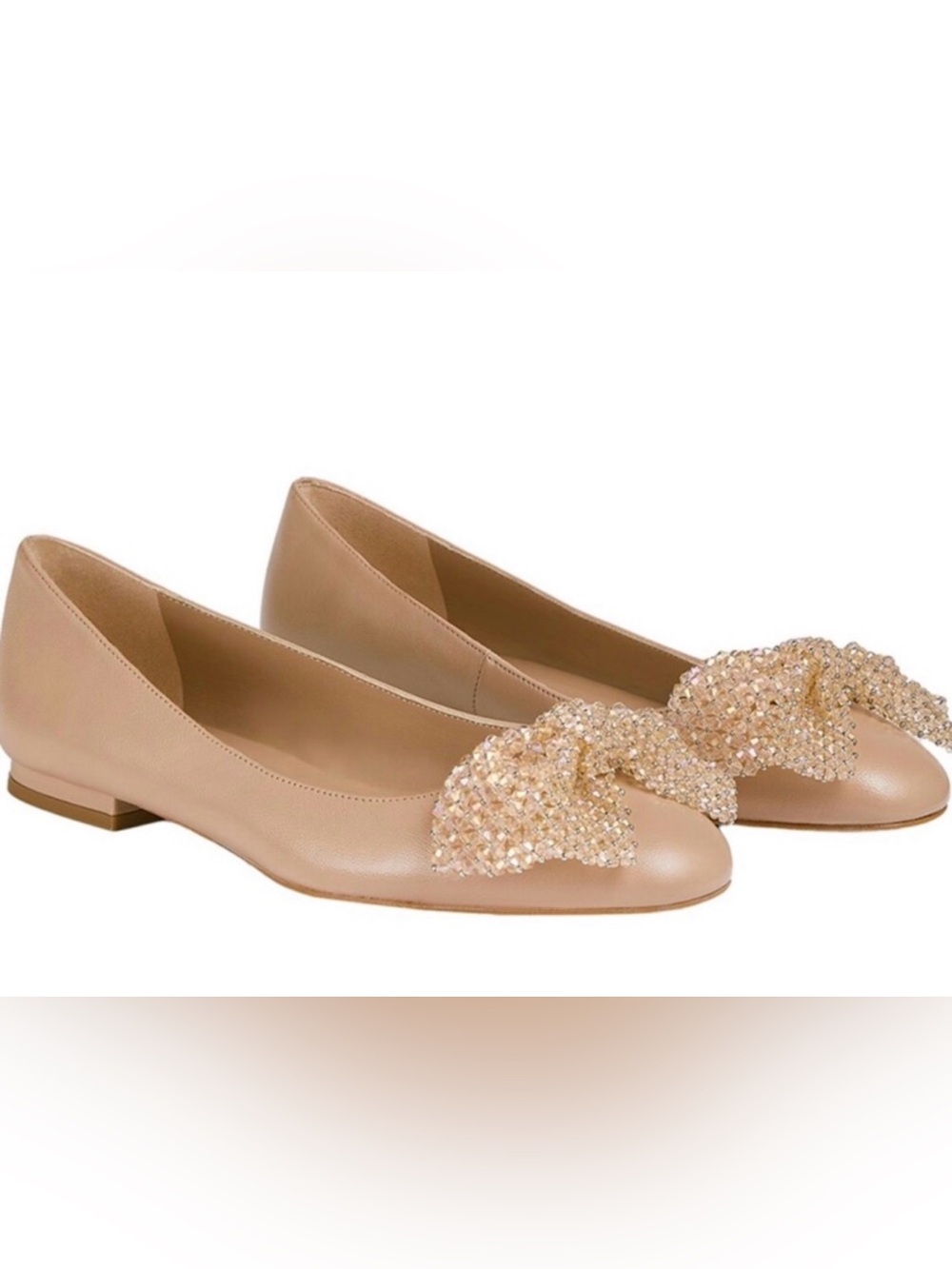 NWT | LK BENNETT Christa Nappa Leather Flats, Beige Size 42